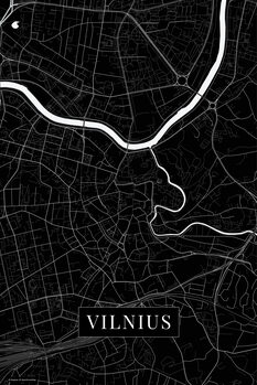 Mapa Vilnius black