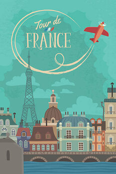 Ilustrace Vintage French Cityscape Poster