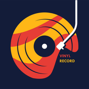 Umelecká tlač vinyl record music wave abstract vector