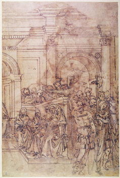 Konsttryck W.29 Sketch of a crowd for a classical scene
