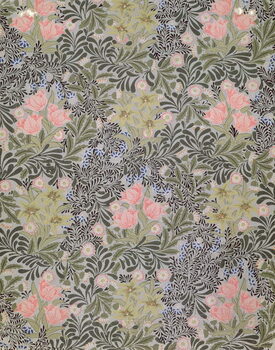 Reproduction de Tableau Wallpaper design with Tulips, Daisies and Honeysuckle