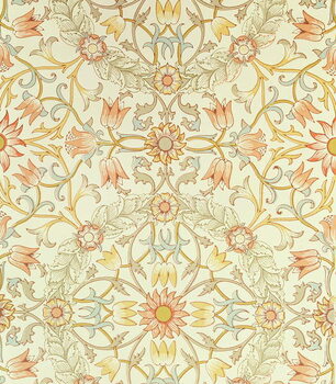 Reproducción de arte Wallpaper with a floral design of lilies
