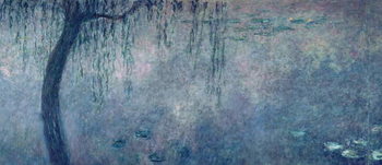 Kunstdruk Waterlilies: Two Weeping Willows, left section