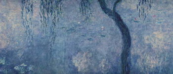 Kunstdruk Waterlilies: Two Weeping Willows, right section