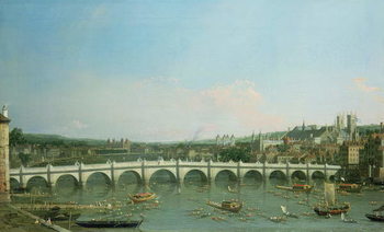 Reproducción de arte Westminster Bridge from the North with Lambeth Palace in distance