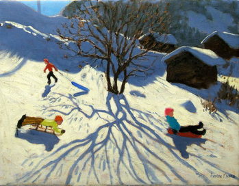 Artă imprimată Winter hillside, Morzine, France