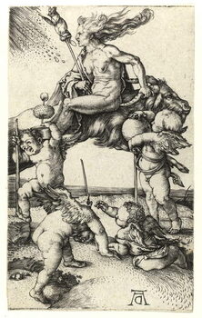 Umelecká tlač Witch riding backwards on a goat, c.1505