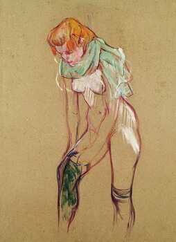 Reproduction de Tableau Woman Pulling Up her Stocking, 1894