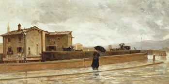 Umelecká tlač Woman Walking on a Bridge, 1881