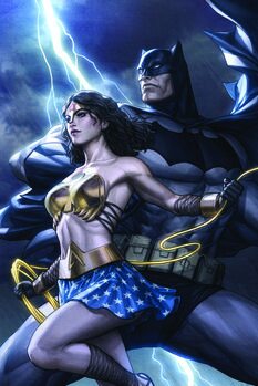 Kunstafdruk Wonder Woman and Dark Knight