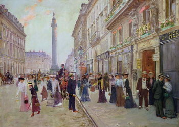 Reproducción de arte Workers leaving the Maison Paquin, in the rue de la Paix, c.1900