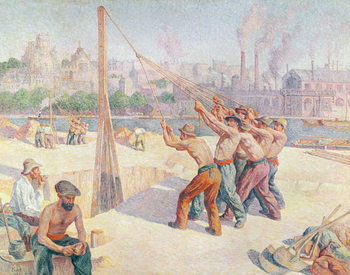 Reproduction de Tableau Workers on the Quai de la Seine at Billancourt