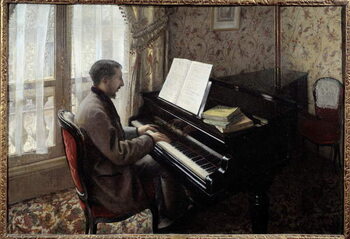 Stampa artistica Young man playing piano.