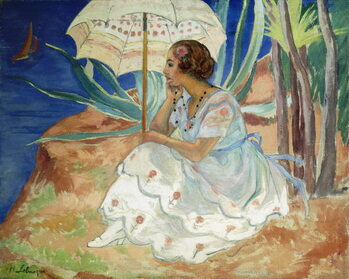 Reproduction de Tableau Young woman with an Umbrella, Saint Maxime; Jeune Fille a l'Ombrelle Saint-Maxime, c.1918