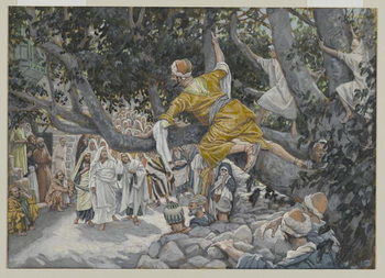 Zaccheus in the Sycamore Awaiting the Passage of Jesus, illustration from 'The Life of Our Lord Jesus Christ', 1886-96 Reproduction de Tableau