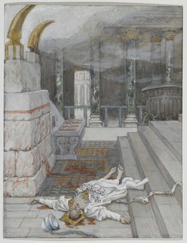 Reproducción de arte Zacharias Killed Between the Temple and the Altar, illustration from 'The Life of Our Lord Jesus Christ', 1886-96