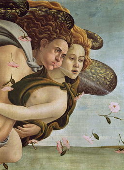 Reproducción de arte Zephyr and Chloris, detail from The Birth of Venus, c.1485 (tempera on canvas)