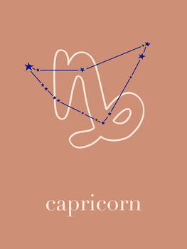 Ilustrare Zodiac - Capricorn - Terracotta