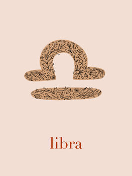 Ilustrare Zodiac - Libra - Floral Blush