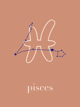 Ilustrácia Zodiac - Pisces - Terracotta