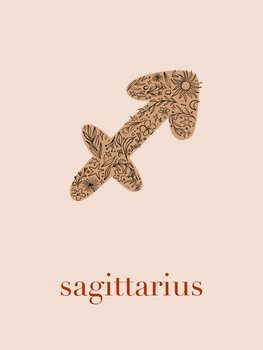 Ilustrácia Zodiac - Saggitarius - Floral Blush
