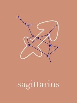 Ilustracija Zodiac - Sagittarius - Terracotta