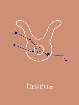 Ilustrare Zodiac - Taurus - Terracotta