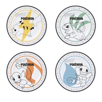Assiettes Pokemon - Starters + Pikachu