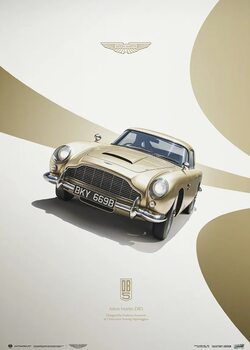 Umělecký tisk Aston Martin DB5 1964 Golden - Classic Car Series - Aston Martin Poster