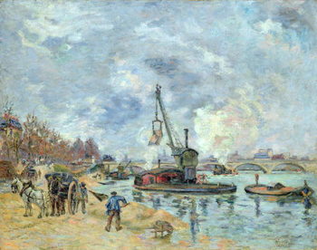 Quadro su tela At the Quay de Bercy in Paris, 1874