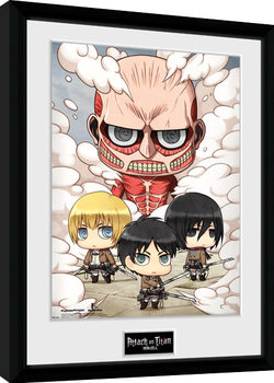 Oprawiony plakat Attack On Titan - Chibi Group