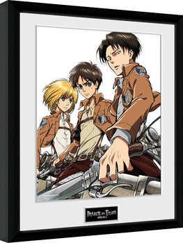 Rámovaný plakát Attack On Titan - Trio