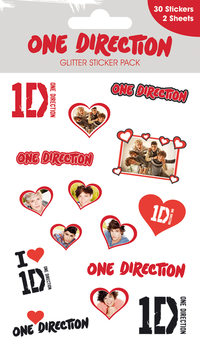 Sticker ONE DIRECTION - hearts with glitter