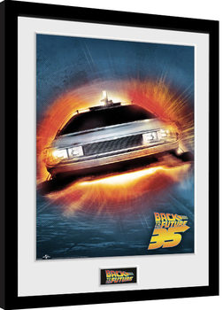 Ingelijste poster Back To The Future - 35th Delorean