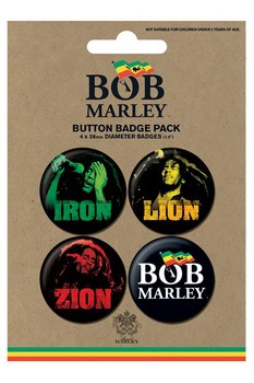 Set de badges BOB MARLEY - iron lion zion