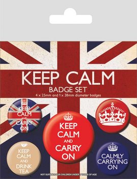 Badge set Keep Calm and Carry On