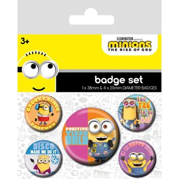 Badge sæt Minions: The Rise of Gru - Positive Vibes