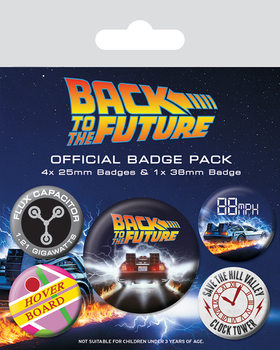 Set de badges Retour vers le futur - Delorean