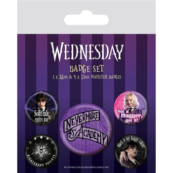 Set de badges Wednesday - Nevermore