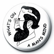 Badge WHAT'S ON MAN'S MIND