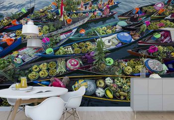 Ταπετσαρία τοιχογραφία  Banjarmasin Floating Market
