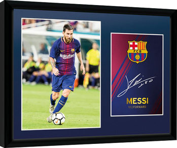 Inramad poster Barcelona - Messi 17/18