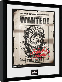 Gerahmte Poster Batman Comic - Joker Wanted