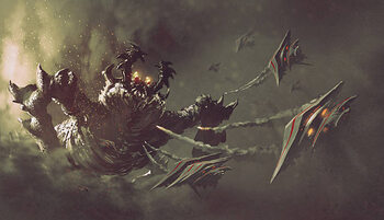 Camiseta battle between spaceships and monster