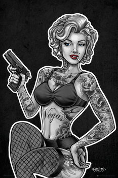 Innrammet plakat Biggs - Inked anked and armed