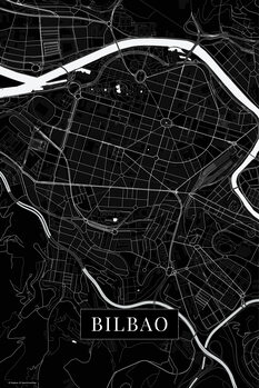 Canvastavla Bilbao black