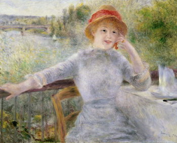 Canvastavla Alphonsine Fournaise  at The Grenouillere, 1879