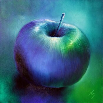 Canvastavla Blue apple