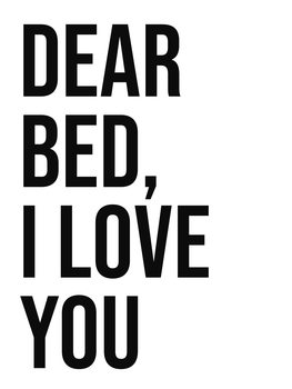 Canvastavla Dear bed I love you