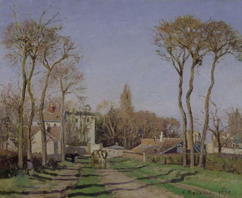 Canvastavla Entrance to the Village of Voisins, Yvelines, 1872